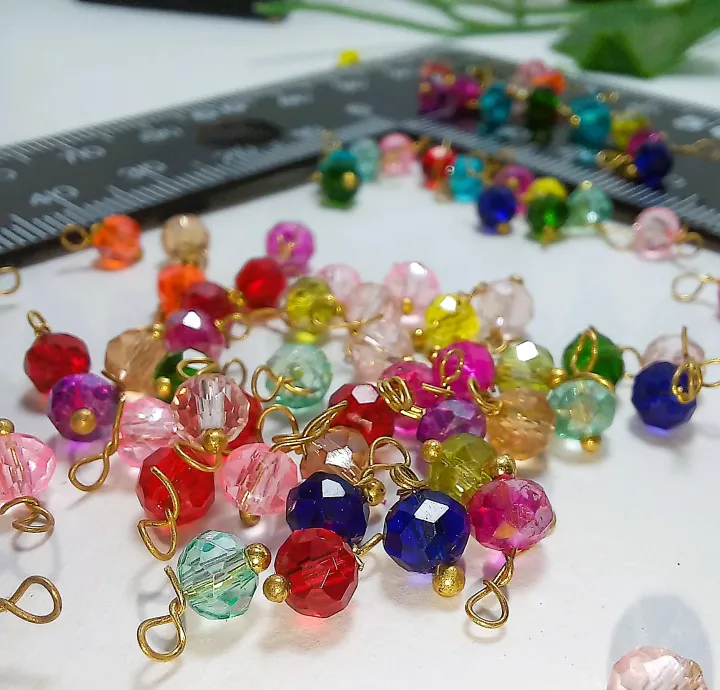Pack%20of%20100Pcs,%20Glass%20Loreal%20Faceted%20Beads%20(Mogra%20beads)%20/Earring%20Hanging%20Findings,%20about%205mm,%20DIY%20Art%20&%20Craft.%20-%20Image%206