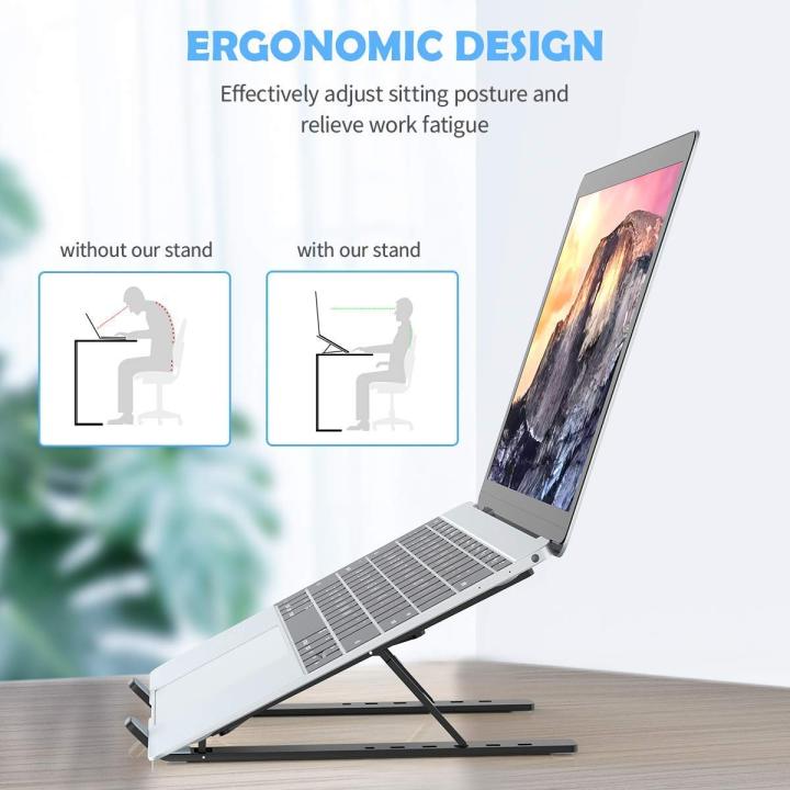 Top Selling Foldable Height Adjustable Plastic Laptop Stand Holder Overheat Protection Portable Desktop Holder Compatible for All Laptops