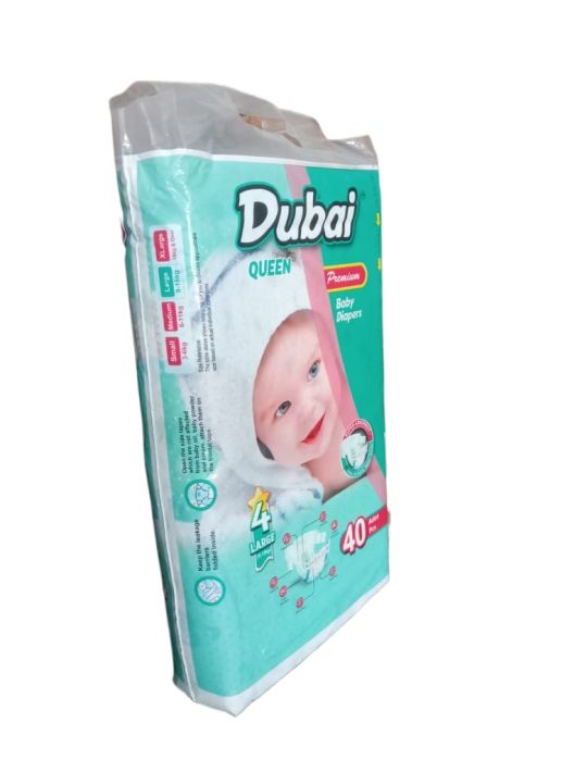 Dubai%20Queen%20Premium%20Baby%20Diapers%20Size%204%20(9-12kg)%20Large%2040pcs%20-%20Image%202