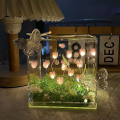 Transparent Packaging Tulip Night Light Compact Size Versatile Decor Handcrafted Handmade LED Light DIY Kit LED-illuminated Flower Knows Box for Living Room  Creative Gift Home Atmosphere Night-. 