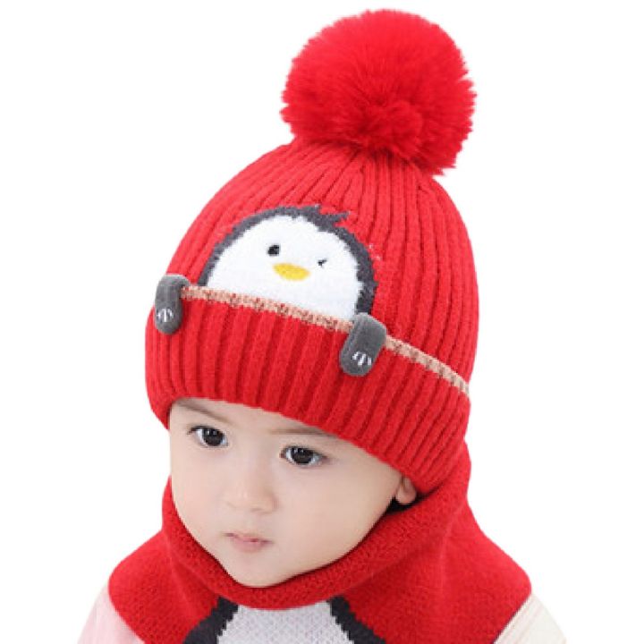 Baby Hat Warm Lovely Penguin Print Baby Cap