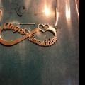 Infinity 2 names with Heart Any Name Nickel Plated Brass Made. 