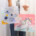 Portable Children's Birthday Gift Bag Cartoon Cute Transparent Handbag Plastic Packaging Bags Children's Day Random Pattern 1Pcs. 