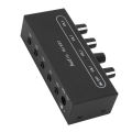 Stereo Line Mixer Aluminum Alloy Casing DC5-12V 3.5mm Input Output Port Sound Mixer Super Low Noise for Instrument. 
