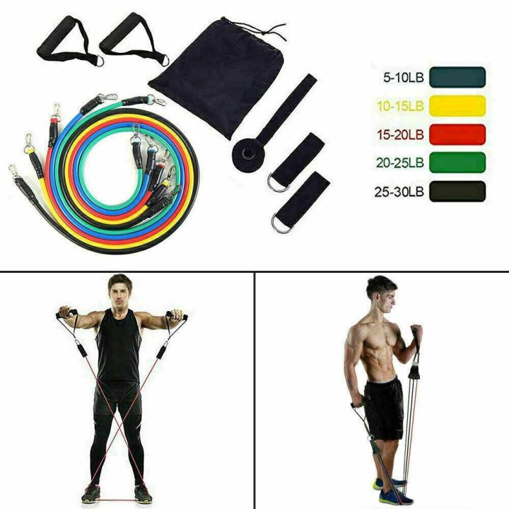 Latex Power Exercise Resistance Band Set for Pull Up Body Fitness & Workout Loop Bands with Door Anchor