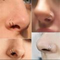 12Pcs/set Nose Ring Piercing Punk golden selvar Color Handmade Tiny Nose Lip Hoop Ring Septum Rings Piercing Stud Body Jewelry. 