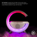 G-Shape Smart Multifunction Bluetooth Speaker Desk/Table Lamp With Wireless Charger | 15W Fast Charging | RGB Atmosphere Night Light for Room Decoration. 