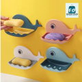[High-Quality]  Fish Shape Cute Soap Plastic Dish Adhesive Waterproof Wall Mounted Bar Soap Dish Holder Organizer Rack Hanging Bathroom Soap Tray | 1Pcs (Random Color) - Freedoms Online store. 