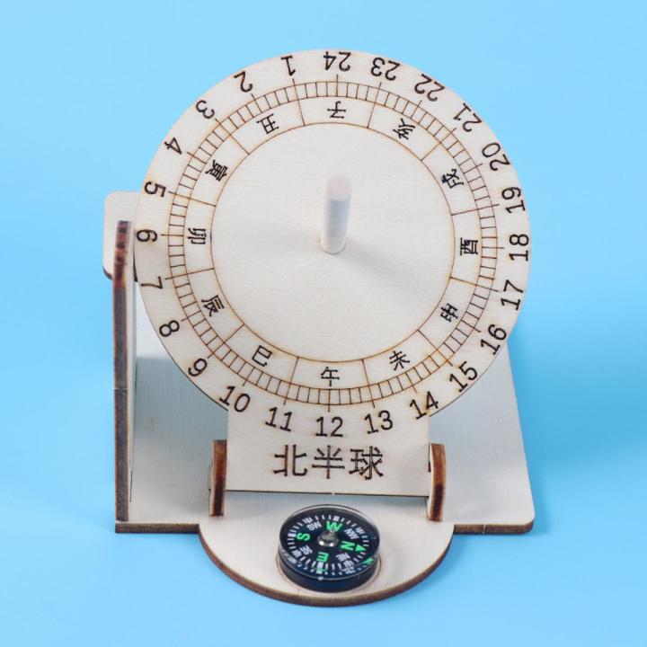 Sun clock light and shadow sundial model ancient timer children's diy assembled teaching aids time measurement teaching instrument