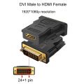 DVI to HDMI Adapter Bi-directional DVI D 24+1 Male to HDMI Female Cable Connector Converter for Projector HDMI to DVI. 