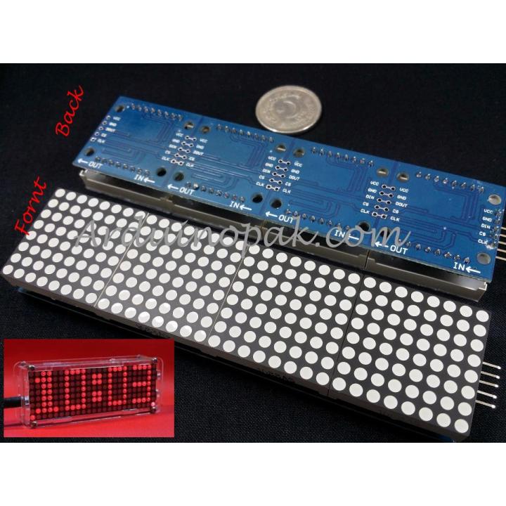 4 MAX7219 8x8 dot matrix display Arduino