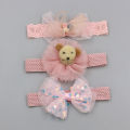 【Exclusive Offer】 3Pc/et 【Exclusive Offer】born Baby Headband Cute Lace Flower Bow Elatic Hairband Crown Kid Headwear Prince Baby Girl Hair Acceorie. 
