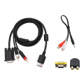 JAERBEE VGA Cable for Dreamcast High Definition + 3.5mm to 2-Male RCA Adapter. 