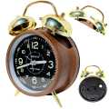 Super Loud Alarm Clock Metal Twin Bell Alarm Clock with Night Light Retro Bedside Clock Silent Table Desk Clocks for Home Bedroo. 