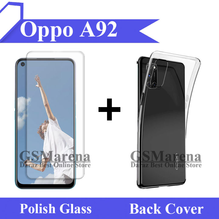 Oppo%20A92%20Tempered%20Glass%20Screen%20Protector%20Polish%20Glass%20and%20Back%20Cover%20Soft%20Crystal%20Clear%20Transparent%20Case%202-in-1%20Combo%20-%20Image%203