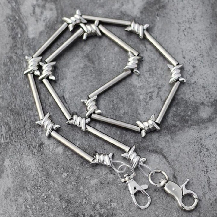 29" Heavy Metal Barbed Wire Wallet Chain Punk Pants Chain Hip Hop Jewelry Maoxiu