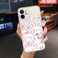 JIUMOO For Infinix Smart 6 HD Smart 6 Plus Smart 7 Case Cartoon Cute Bunny Luxury Plating Phone Cases New Square Edge Pattern Silicone Soft Casing Camera Lens Protection Shockproof Cover. 