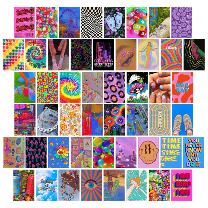 Indie Aesthetic Posters Wall Collage Kit - Set of 40 Customize Cards,  4x6 Inches HD Glossy Prints for Wall & Room Decor