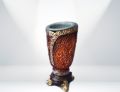 Manual Bakhoor Incense Burner with Steel Ash Tray, Plaster of Paris, 14cm Height. 