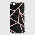 iPhone 5 Cover - SkinLee HQ Hard Case - Black Sparkle Glitter With RoseGold Lines - SKINLEE-395-1-25-11. 