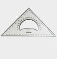 Cokai KJ-1135 Set Square 2-Piece Set - 35 cm with 3mm Thickness, Isosceles Triangle Ruler & Acute Triangle Ruler with French Curve. 