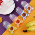 Baby Pacifier Fruit Shaped for babies Nipple Chew Juice Pacifier Fruit Feeding Fresh Food Feeder Silicone Teething Ring Baby Food Soother Accessories | Random Color In Box Packaging. 
