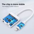 2 in 1 Audio Adapter for iPhone Charging Plus Earphones - Lighting 3.5mm to Headphone Splitter. 