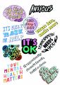 Mental Health Stickers - 3 inch x 2 inch Each - Pack of 11 Stickers. 