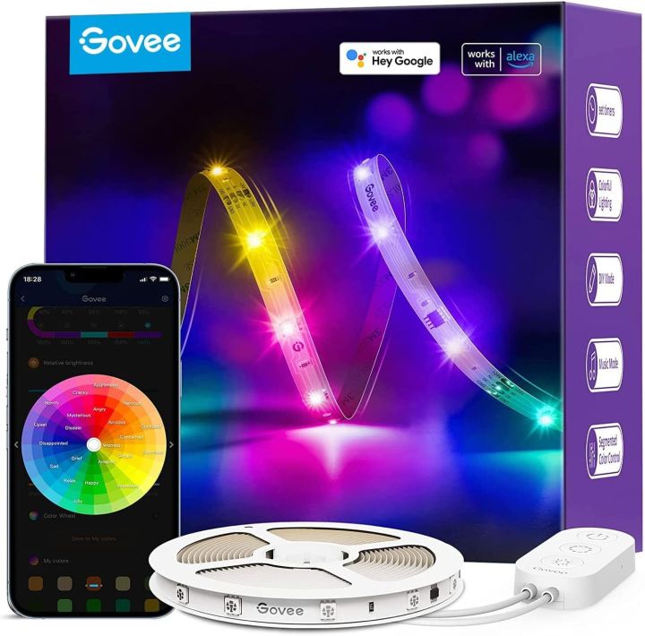 Govee RGBIC LED Light 5m, Alexa and Google Assistant Compatiable with ...