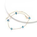 Lucky Eye Blue Turkish Evil Eye Bead Anklet Gold Silver Color Foot Chain Ankle Bracelet Adjustable for Women Girls Jewelry BE25. 