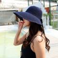 Big Brim Straw Hats Sun Hat For Women Foldable Wide Brim Knitted Empty Top Hats Knit. 