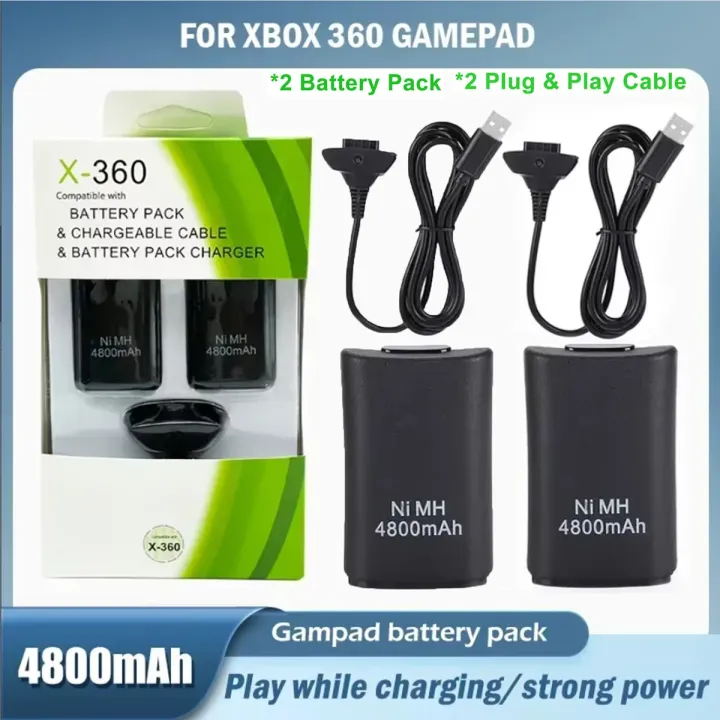 2Pcs%204800mAh%20Battery+1%20Charging%20Cable%20for%20Xbox%20360%20Rechargeable%20Batteries%20Ni-MH%20Wireless%20Controller%20Gamepad%20Replacment%20Wholesale%20-%20Image%202