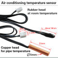 Air conditioning temperature sensor 5K 10K 15K 20K 25k 50K Air Conditioner Tube Sensor rubber head copper head. 