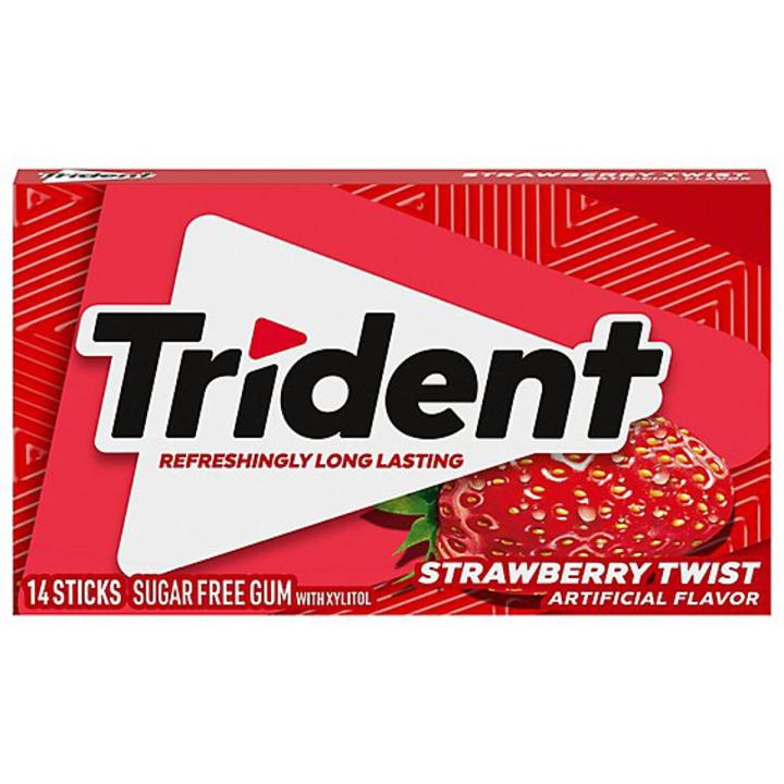 Trident Strawberry Flavor Chewing Gum 14 Sticks