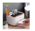 Ecoco Tissue Box Cover Holder with Storage, Napkin Tissue Box, Multi-Function Storage Organizer Caddy. 