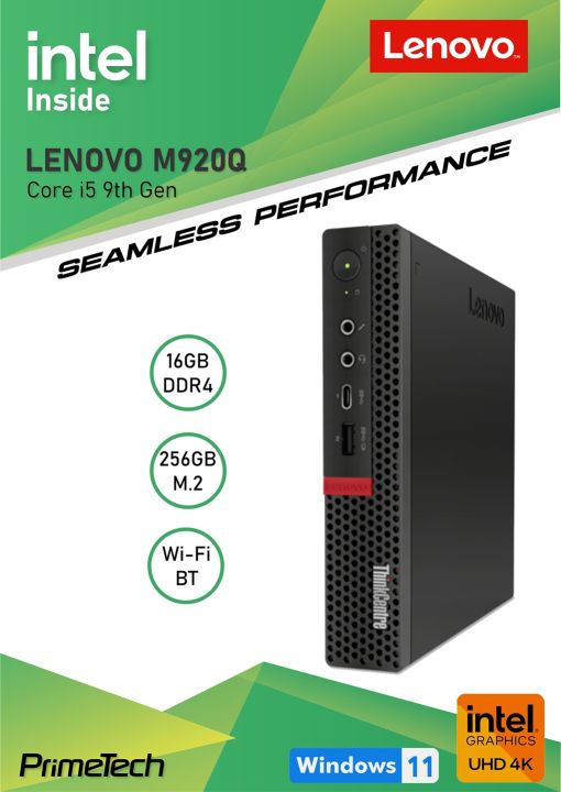 Lenovo 9th Gen Mini PC Core i5 Processor, 16GB DDR4 RAM, 256GB NVMe M.2, Intel UHD 4K Graphics, LAN, Dual Band Wi-Fi, Bluetooth