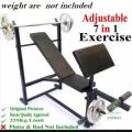 7 Position Adjustable Chest Bench Press Incline Decline Straight Leg Chest Exercise Weight Lifting Body Building Gym Bench Press. 