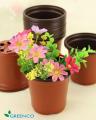 B2- Pack of 12 - Nursery Plastic Flower Plant Pots 5 x 5 inches. 