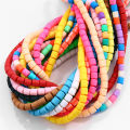 60pcs/Bag Flat Round Cylinder Polymer Resin Clay Beads Loose Spacer Handmade Beads For DIY Jewelry Making Bracelets Necklaces Crafts 38cm/15". 