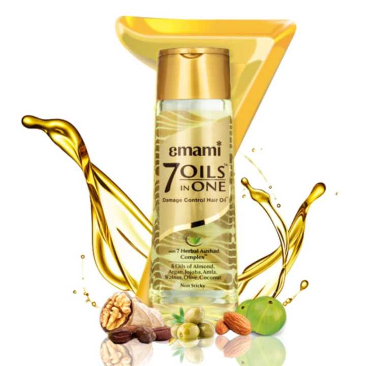 Emami 7 Oils in One Non-Sticky Hair Oil – مضبوط، چمکدار اور صحت مند ...