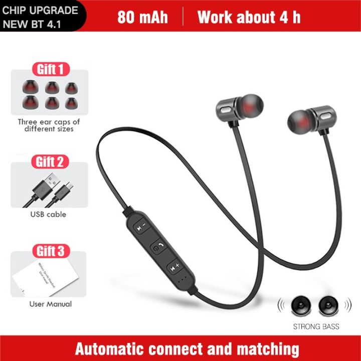 FBYEG Wireless Bluetooth Earphone Stereo Headphones Sport Bluetooth Headset Earbuds Magnetic Earpiece with Microphone for phone