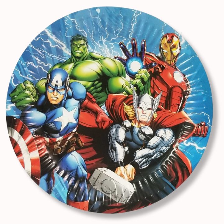 Avengers Theme Paper Plates - 7 Inch Size Plates - Paper Plates - Boys Theme - Pack Of 10 Paper Plates