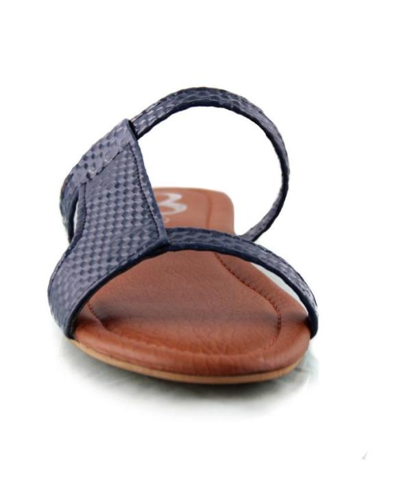 Dark%20Blue%20Faux%20Leather%20Slippers%20For%20Women%20-%20Image%203