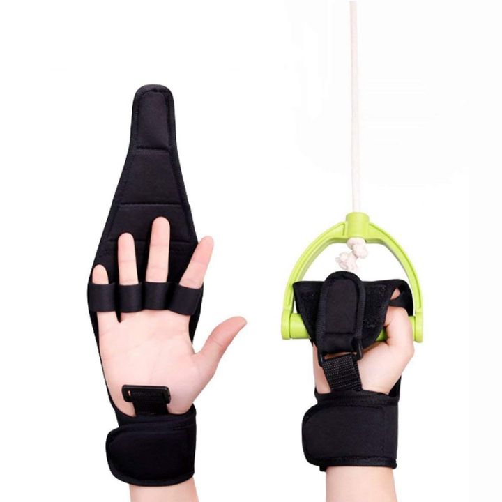 HAOEN Finger Splint Brace ability, Finger Gloves Brace Elderly Fist Stroke Hemiplegia Hand Training [Single Hand] - Black