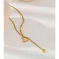 Yhpup Statement Letter D Pendant Necklace Gold Metal Stainless Steel Chain Jewelry Trendy Collar Collier. 