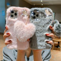 Plush Funny Soft Phone Case For Apple Funda iPhone 11 6 7 8 Plus X XS XR 12 13 14 Pro Max SE 2020 5S Winter Warm Hand Back Cover. 