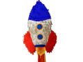 ROCKET / SPACE SHIP PINATA For Kids Birthday Party, Easy to Fill, Fun to Break (Finished Product). 