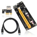 USB 3.0 PCI-E Express 1x to 16x Extender Riser Card Adapter 4PIN Power Cable. 
