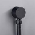 Wall Supply Elbow,Brass Round Wall Mount Shower Hose Connector Accessories G1/2Inch Water Outlet for Shower-Black. 