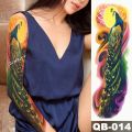 【The road to happiness Store】Large Arm Sleeve Tattoo Japanese Wave Tattoo Lily Peacock Men Full Tiger Fox Tatoo Body Art Women. 
